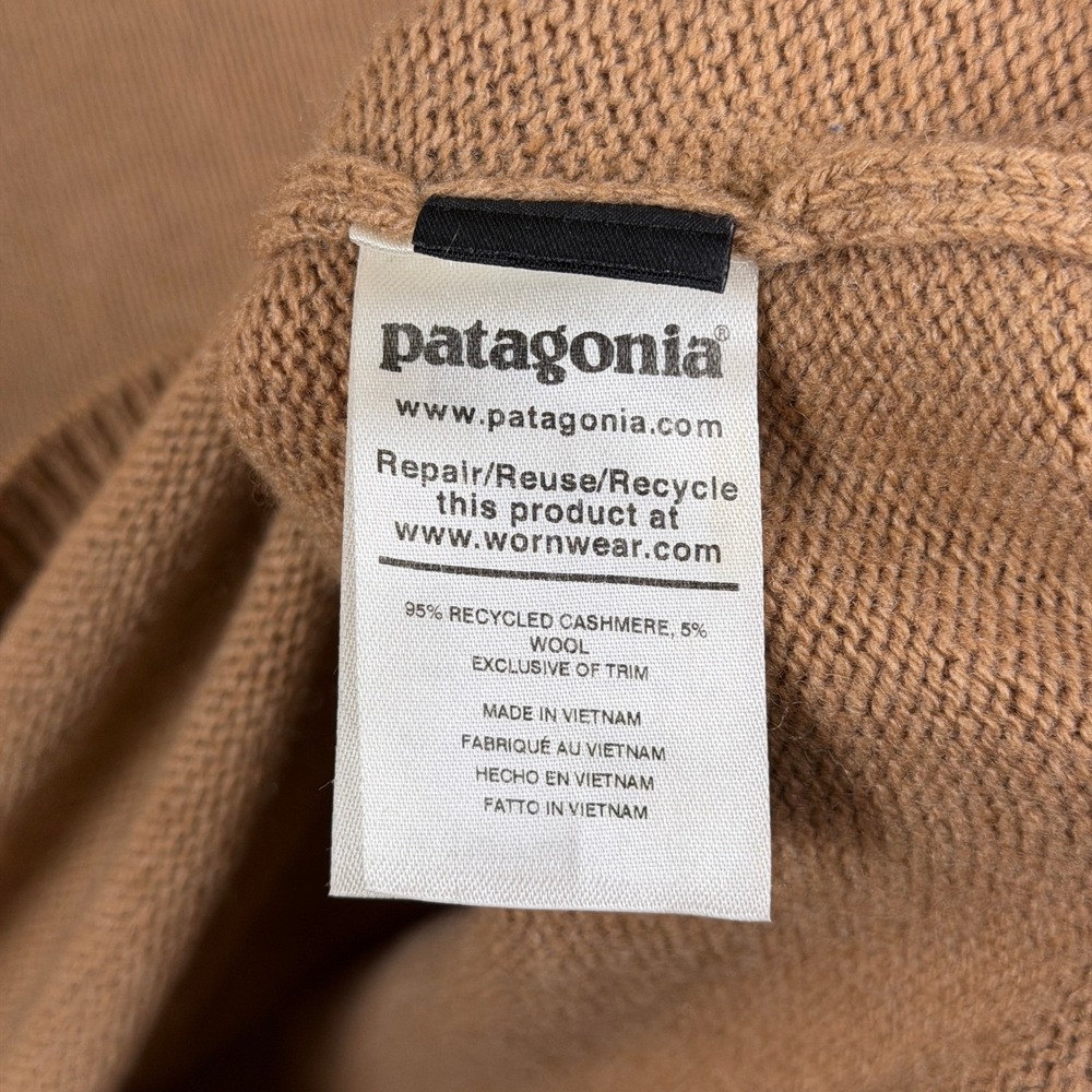 Patagonia Recycled Cashmere 1/4 Zip Sweater Mens L Brown Pullover Knit 50600 - Picture 4 of 11